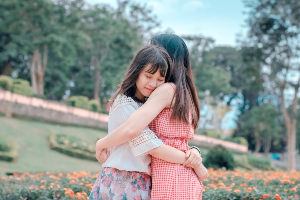 Children hugging